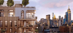 The Florian exterior penthouses rendering 1 T&E Development and Minrav Complete The Florian Luxury Condo in Gramercy Park